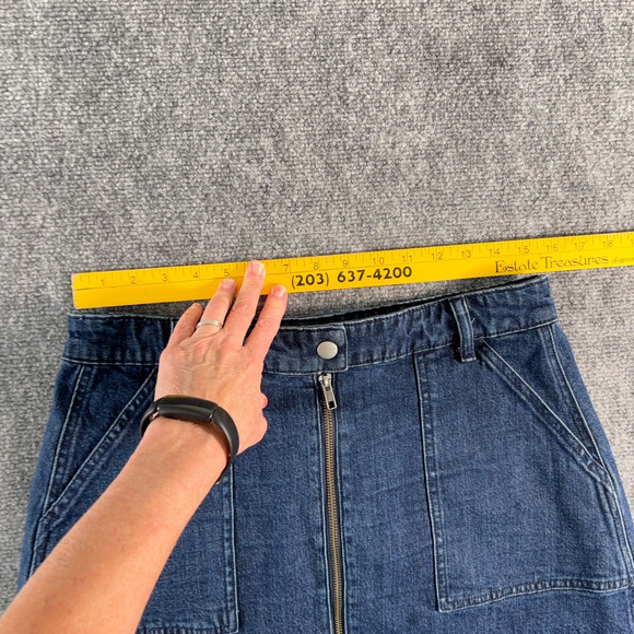Madewell Denim Mini Skirt H2336 Size 30 (10) Cotton/Elastane Zip Front Pockets - Picture 5 of 7